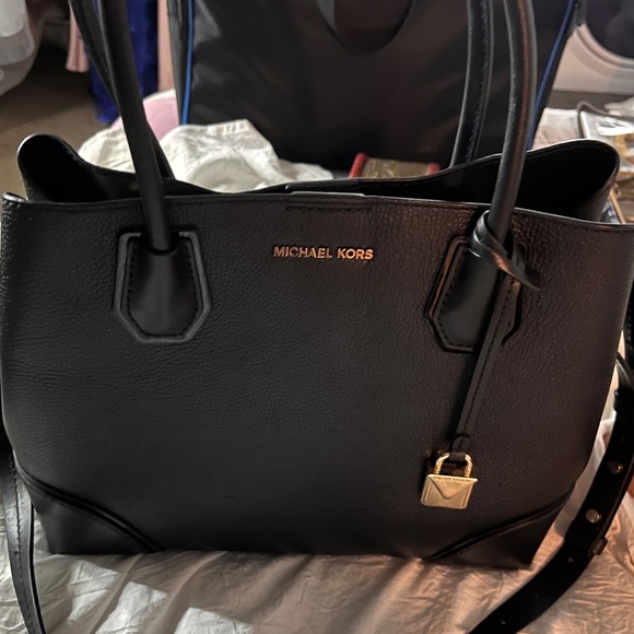 Michael Kors Black Leather Tote Bag - Picture 3 of 7